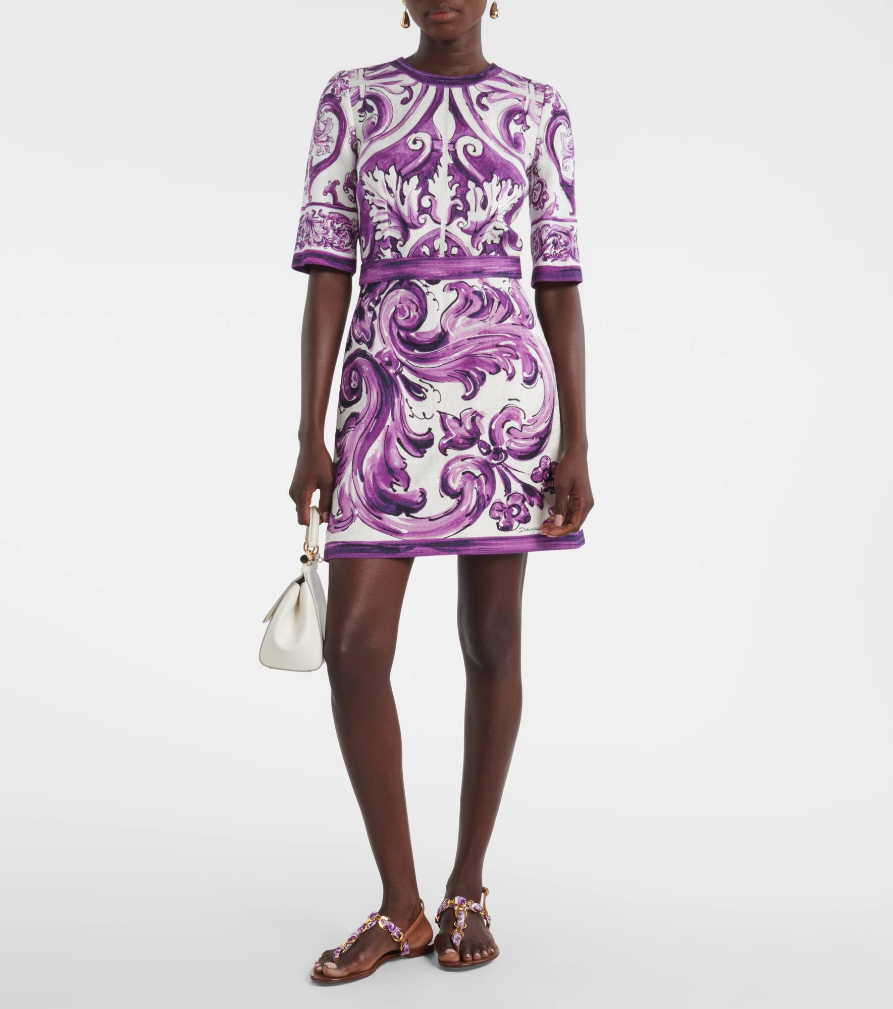 Majolica cotton-blend minidress - 2