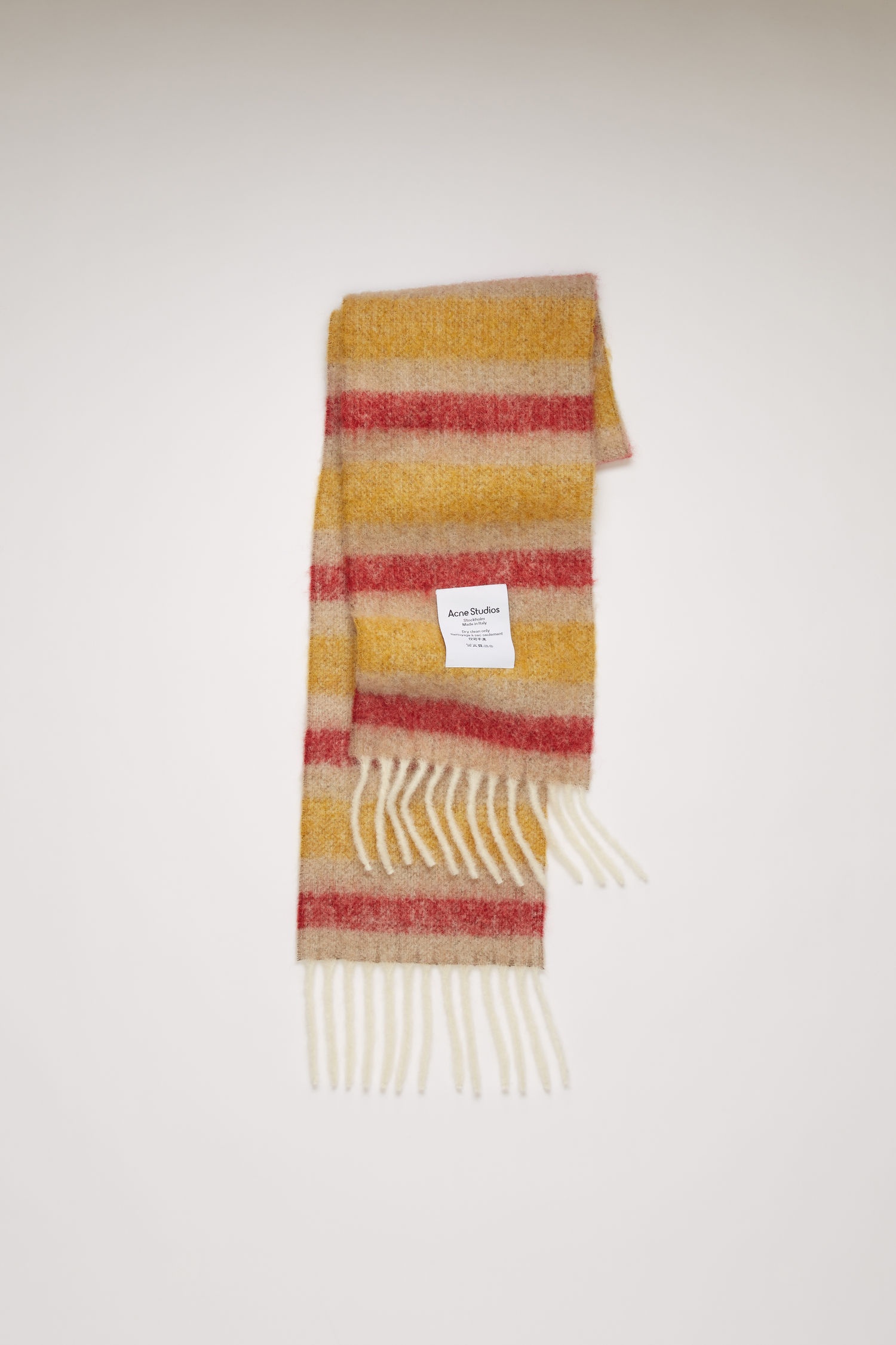 Striped scarf beige/red/yellow - 1