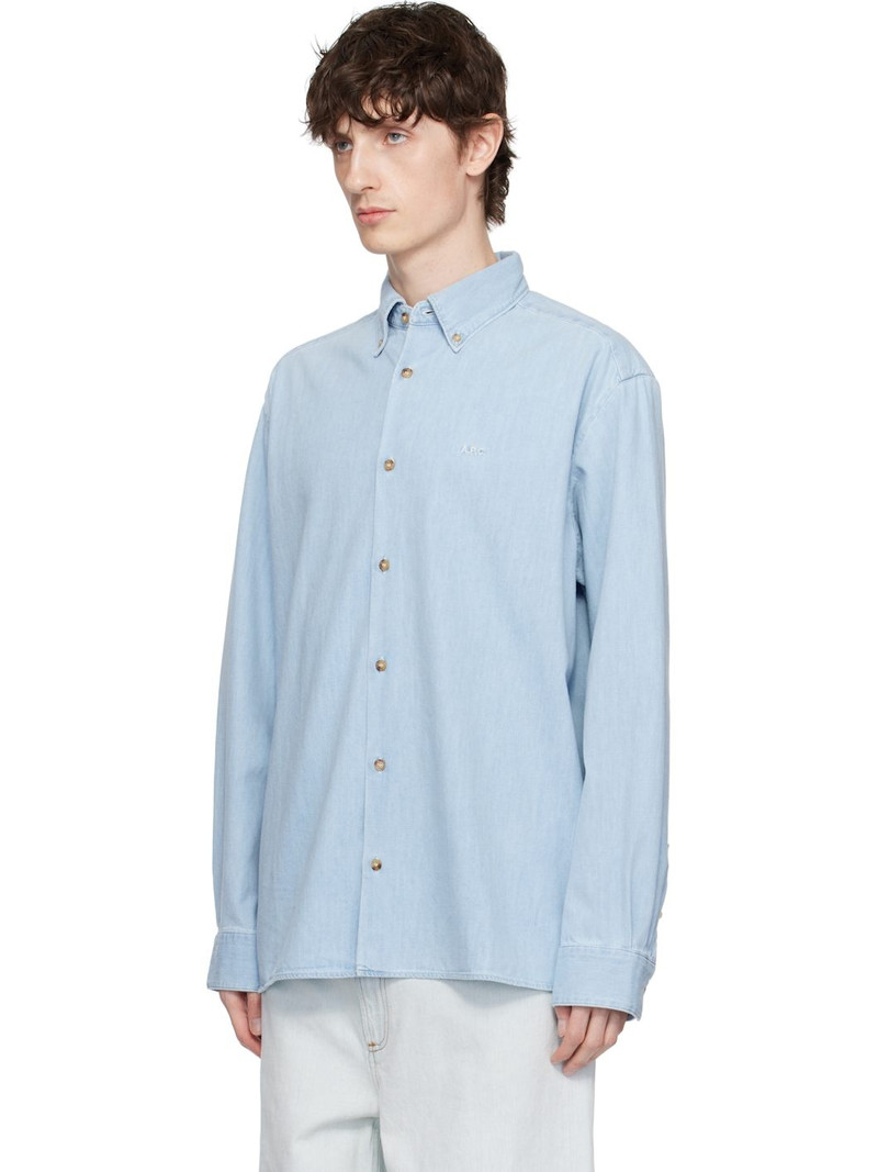 A.P.C. Blue Mathias Denim Shirt outlook