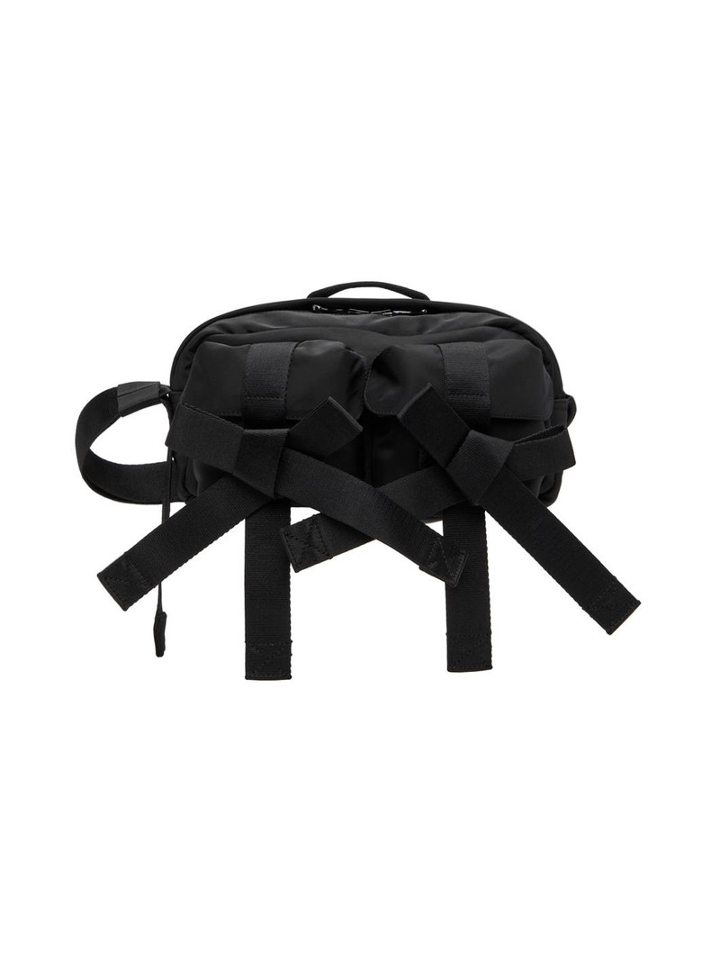 Black Beaded Classic Bow Crossbody Bag - 1