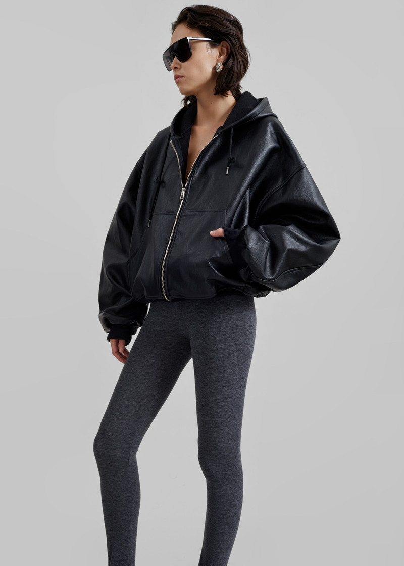 Santiago Faux Leather Jacket - Black 3