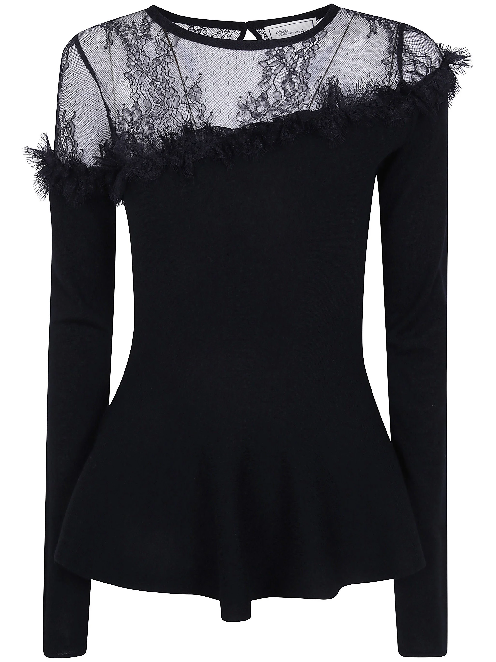 Wool Sweater With Lace - 1