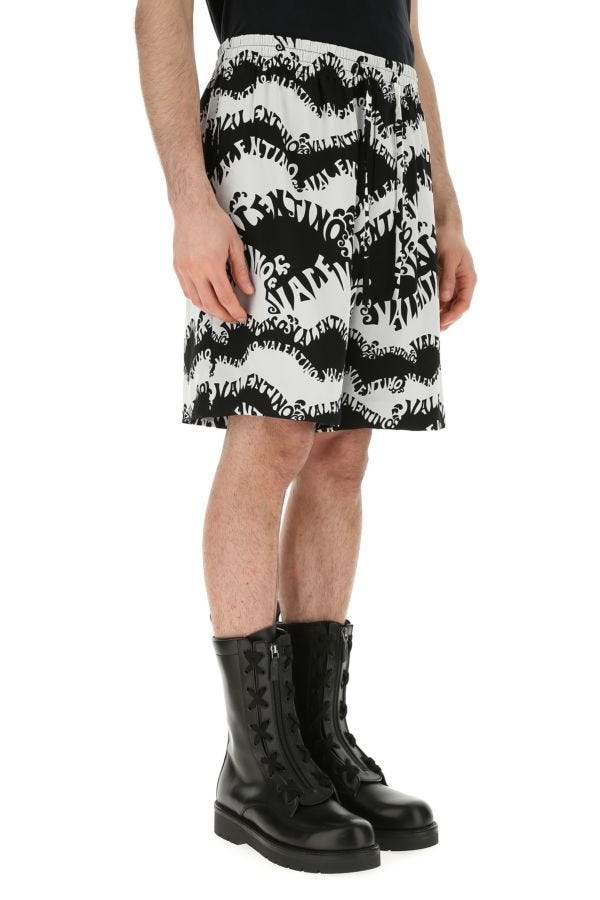 Valentino Valentino Garavani Man Printed Silk Bermuda Shorts