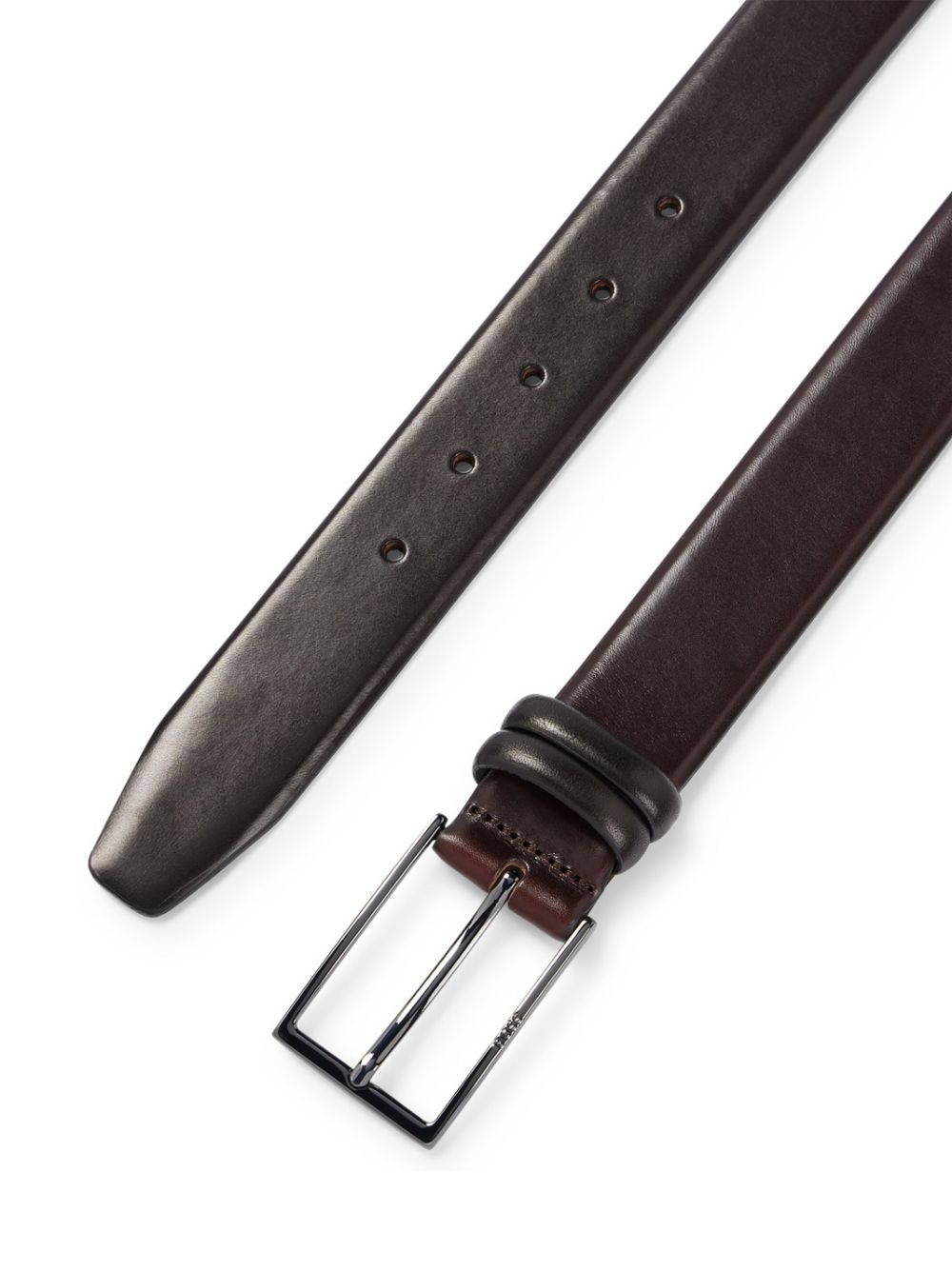 logo-engraved leather belt - 2