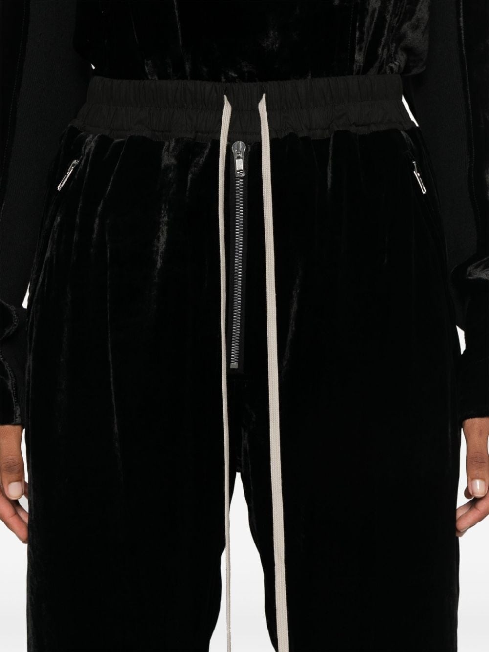 drop-crotch velour track pants - 5