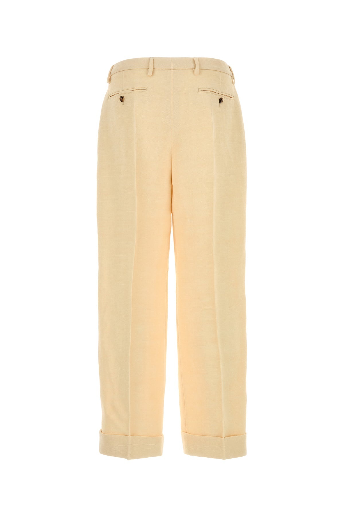 Cream jute blend pant - 2