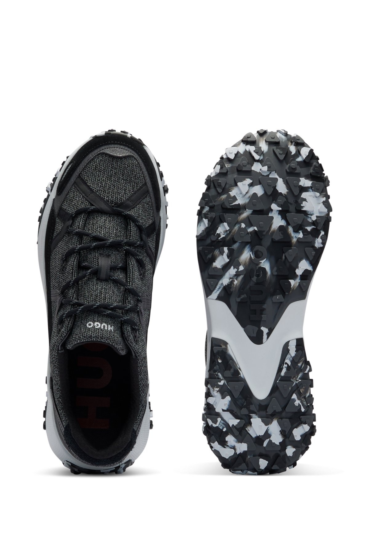 LACE-UP TRAINERS WITH KNITTED UPPERS AND SUEDE TRIMS - 4
