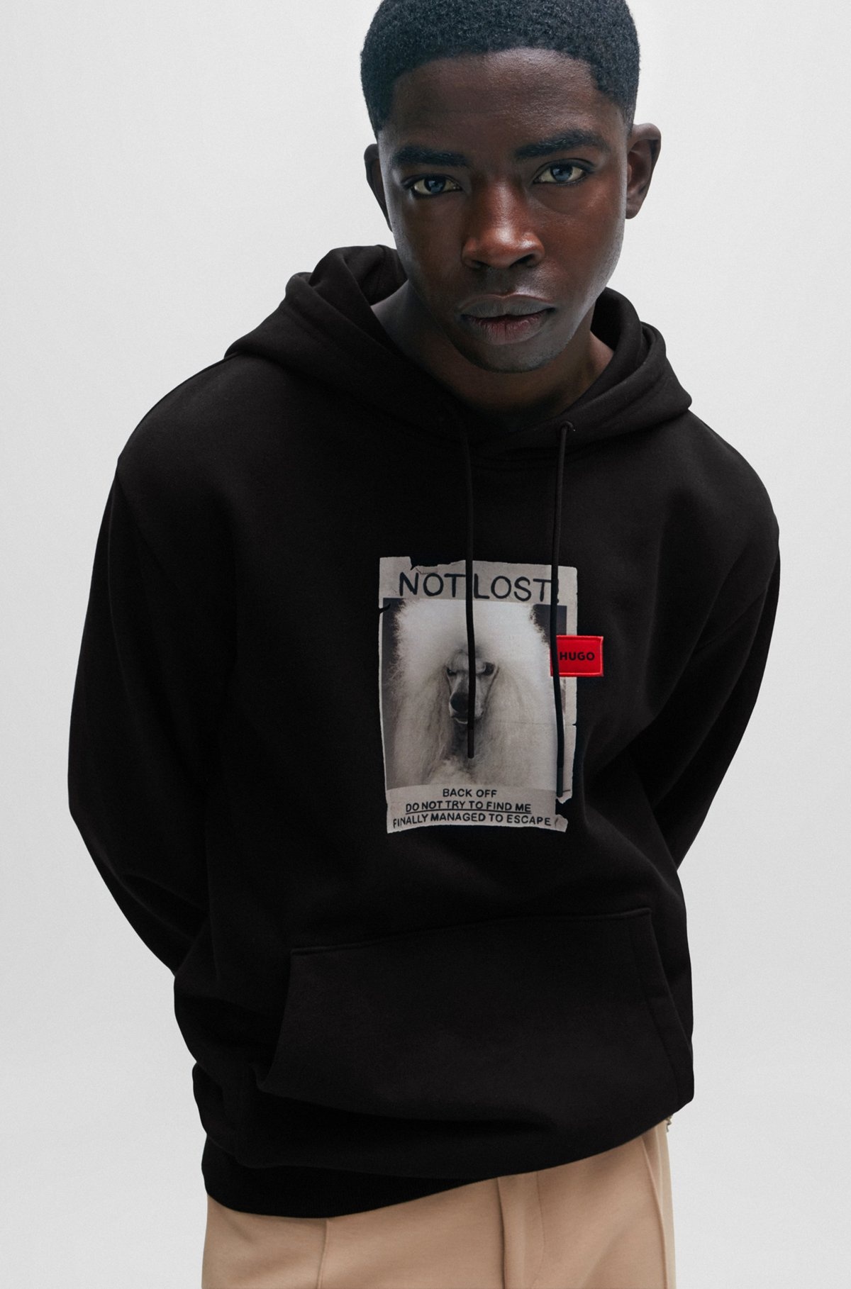 RELAXED-FIT HOODIE IN FRENCH TERRY WITH DOG ARTWORK - 3