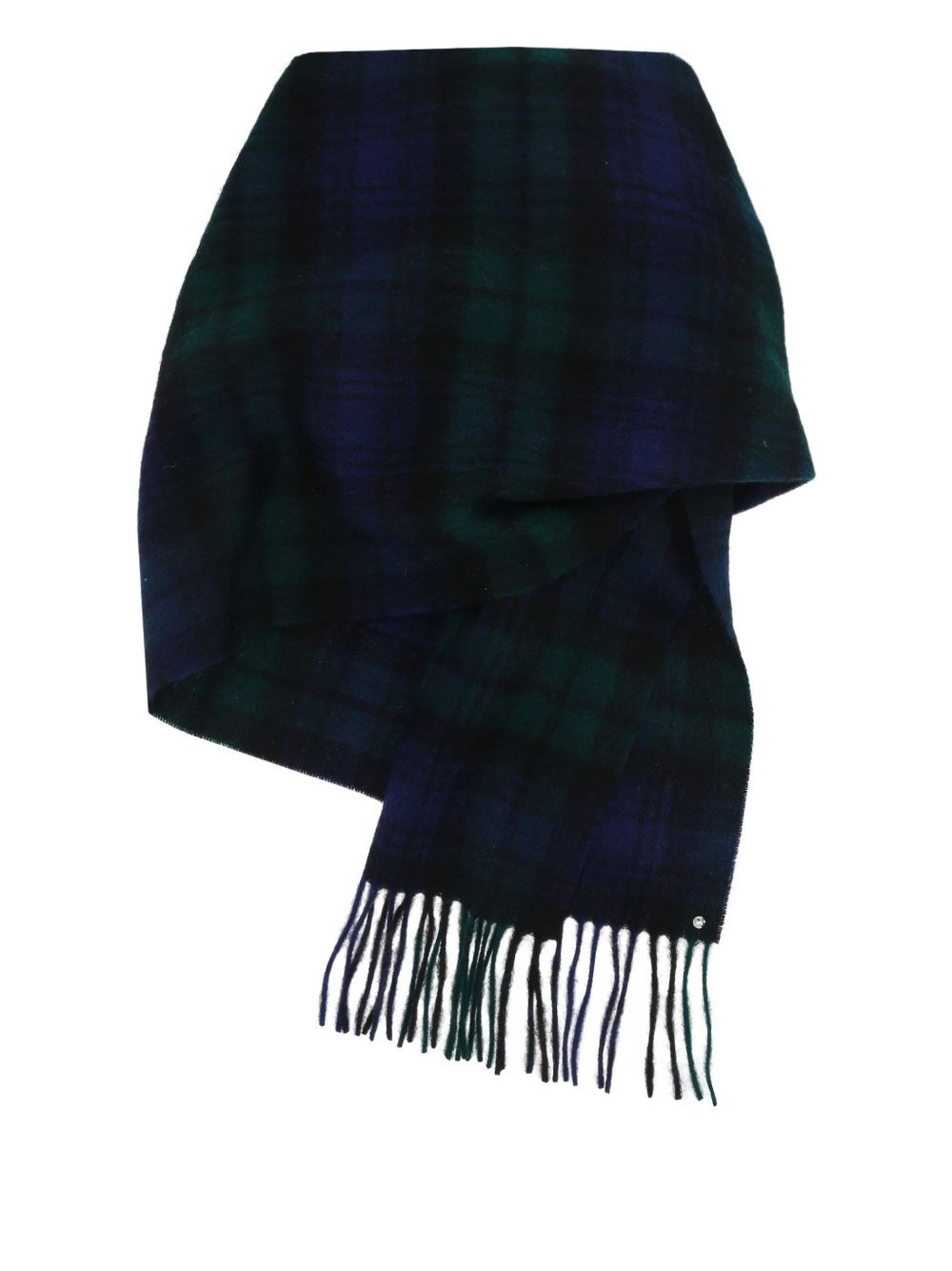 check-pattern wool scarf - 2