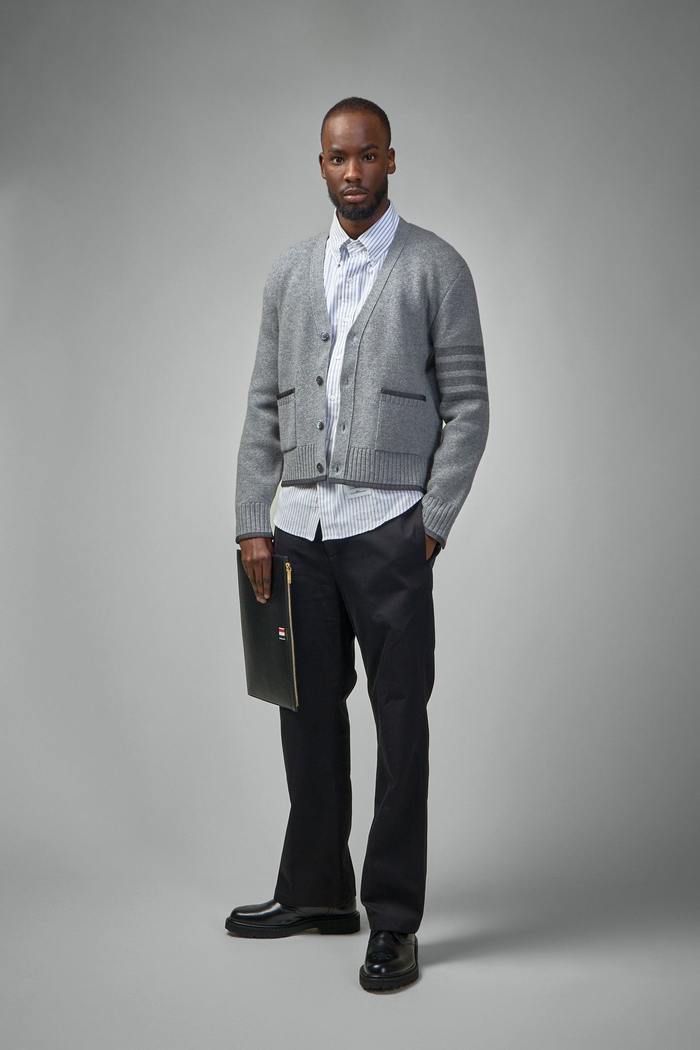 Milano Stitch V Neck Cardigan In Merino Wool - 2