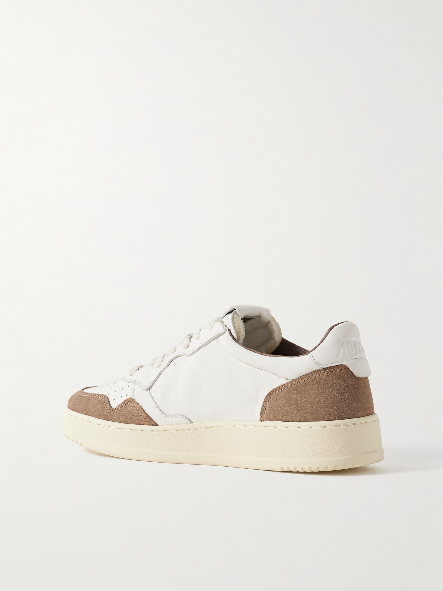 Medalist Suede-Trimmed Leather Sneakers White - 4