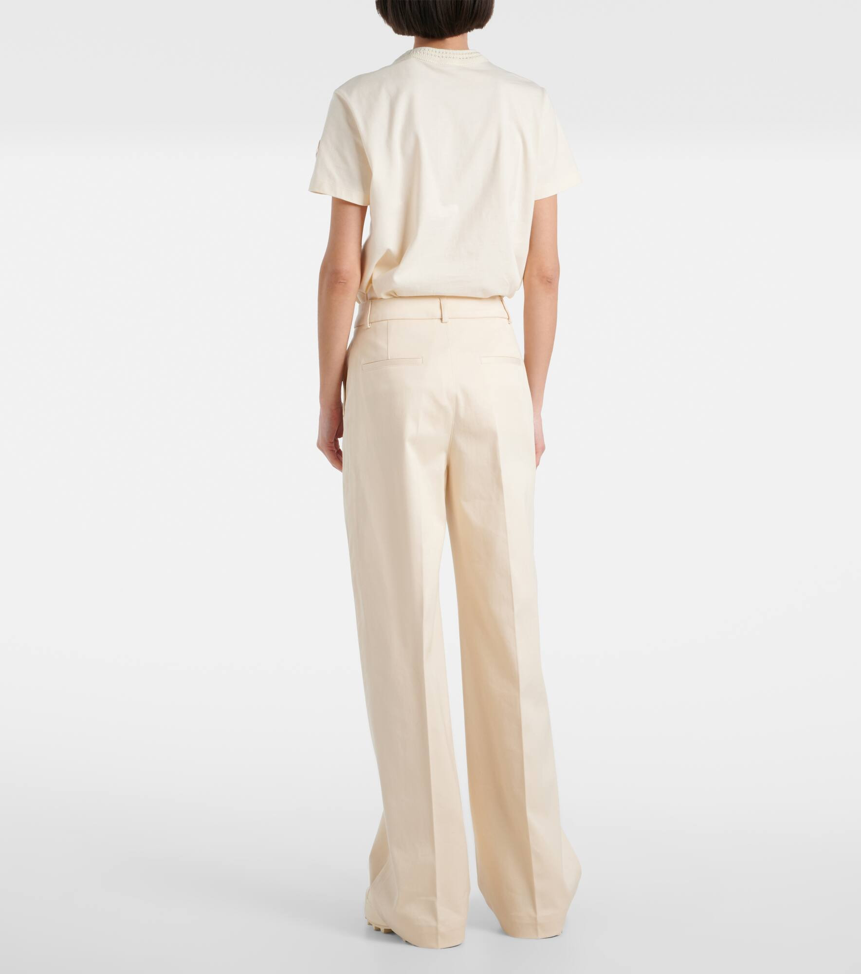 High-rise cotton wide-leg pants - 3