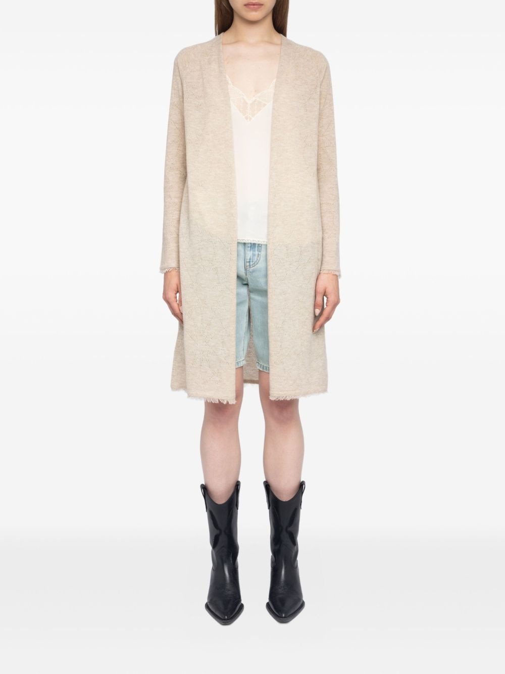 pointelle-star cardigan - 2