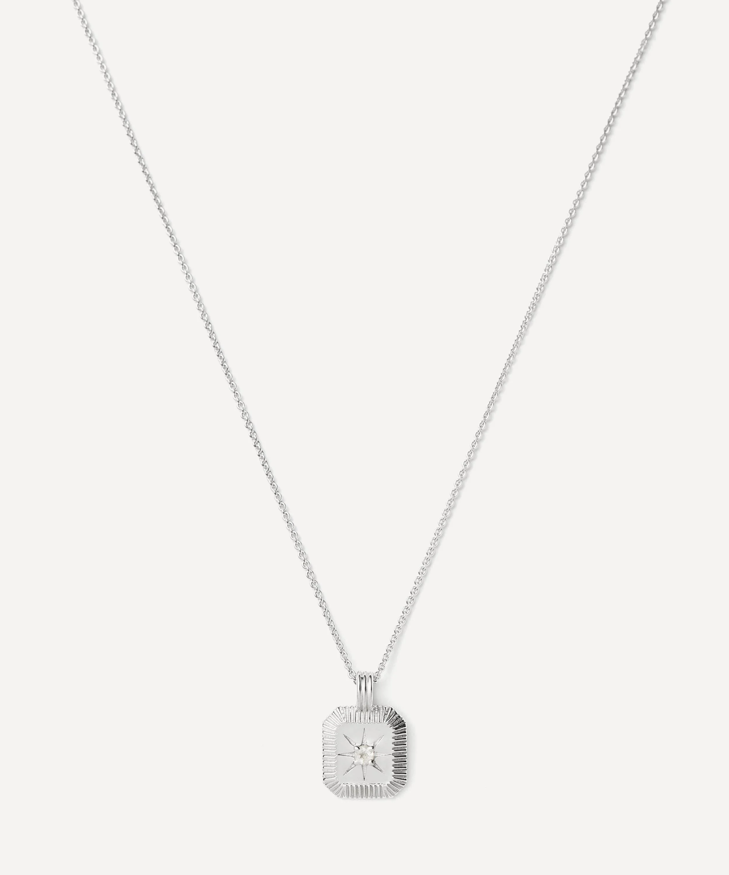 Sterling Silver June Birthstone Pendant Necklace - 1