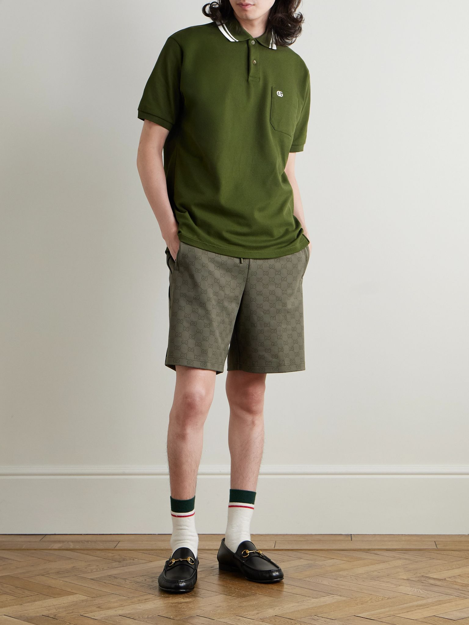 Lido Logo-Embroidered Stretch-Cotton Piqué Polo Shirt Forest green - 2