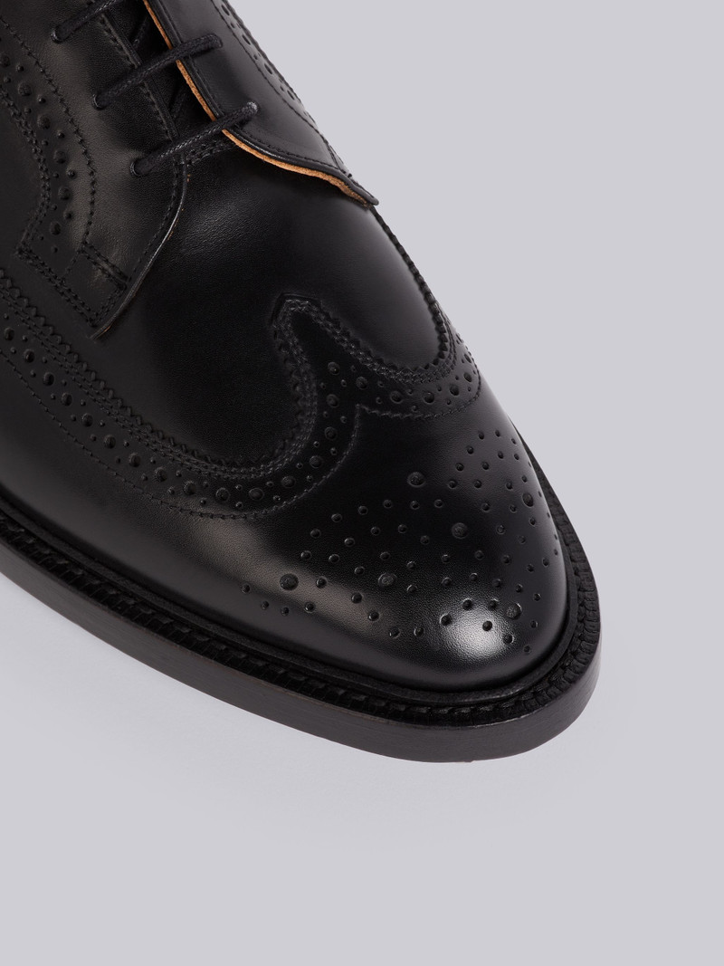 Black Shiny Calfskin Leather Sole Longwing Brogue 3
