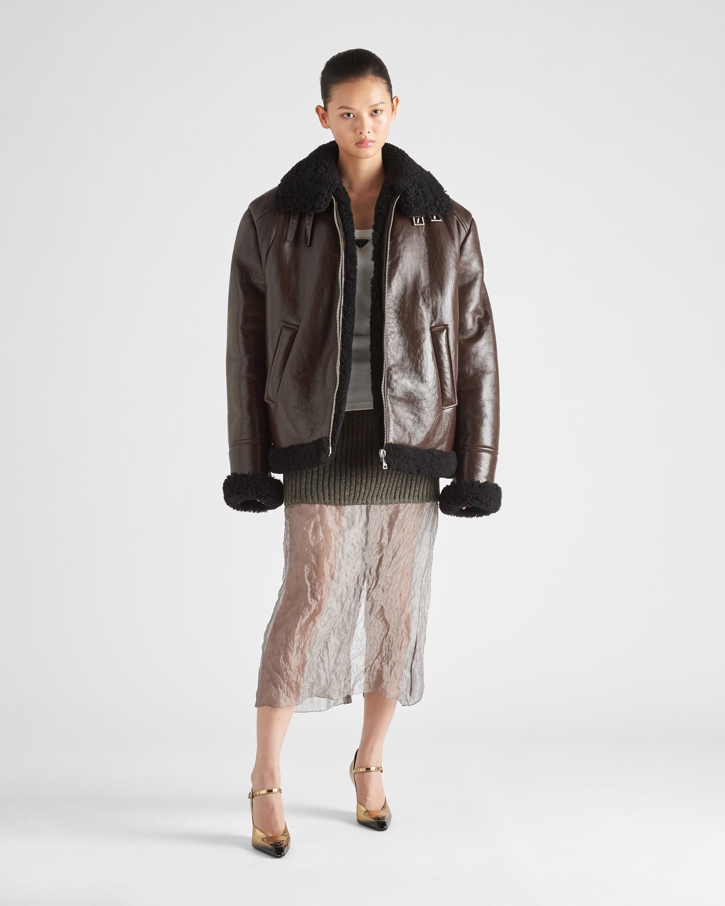 Oversized shearling jacket - 2