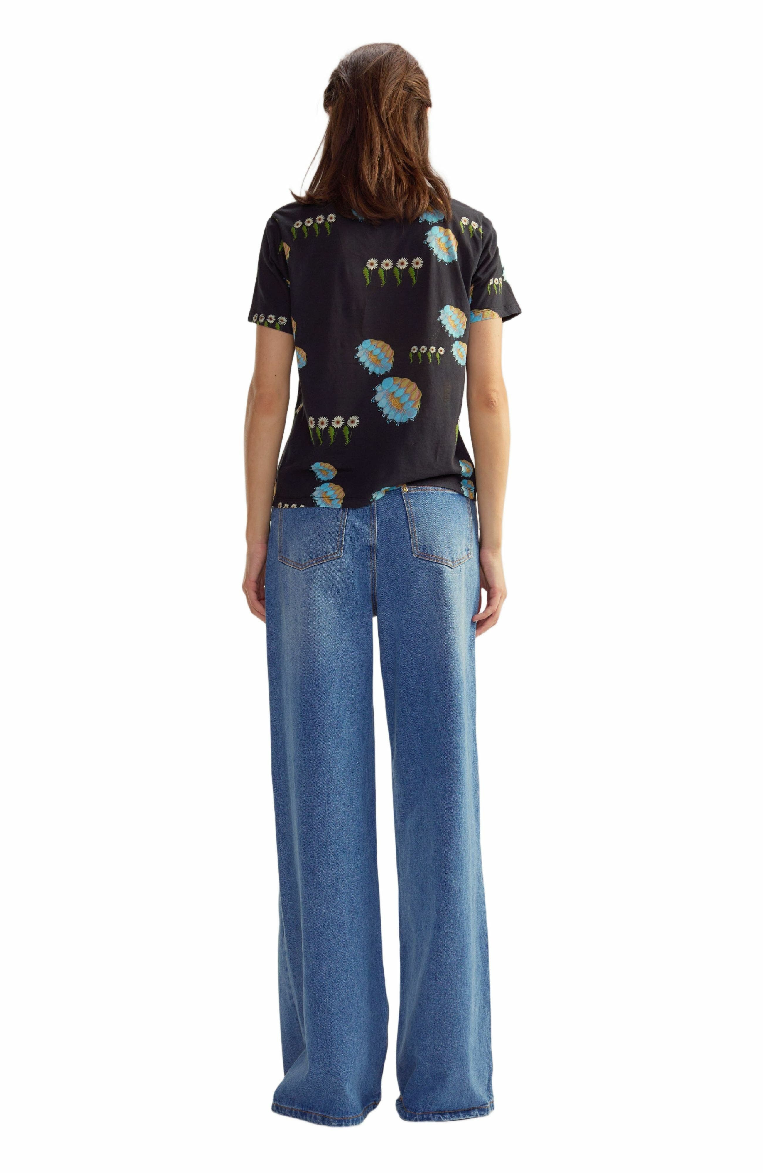 Cynthia Rowley Everyday Cotton Tee in Black Floral at Nordstrom - 3