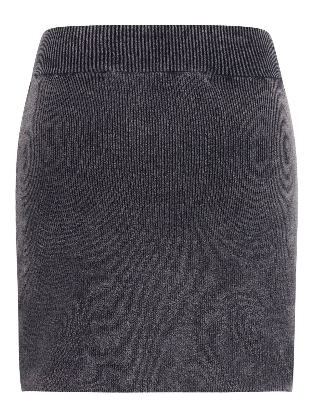 ribbed logo-embossed skirt - 3