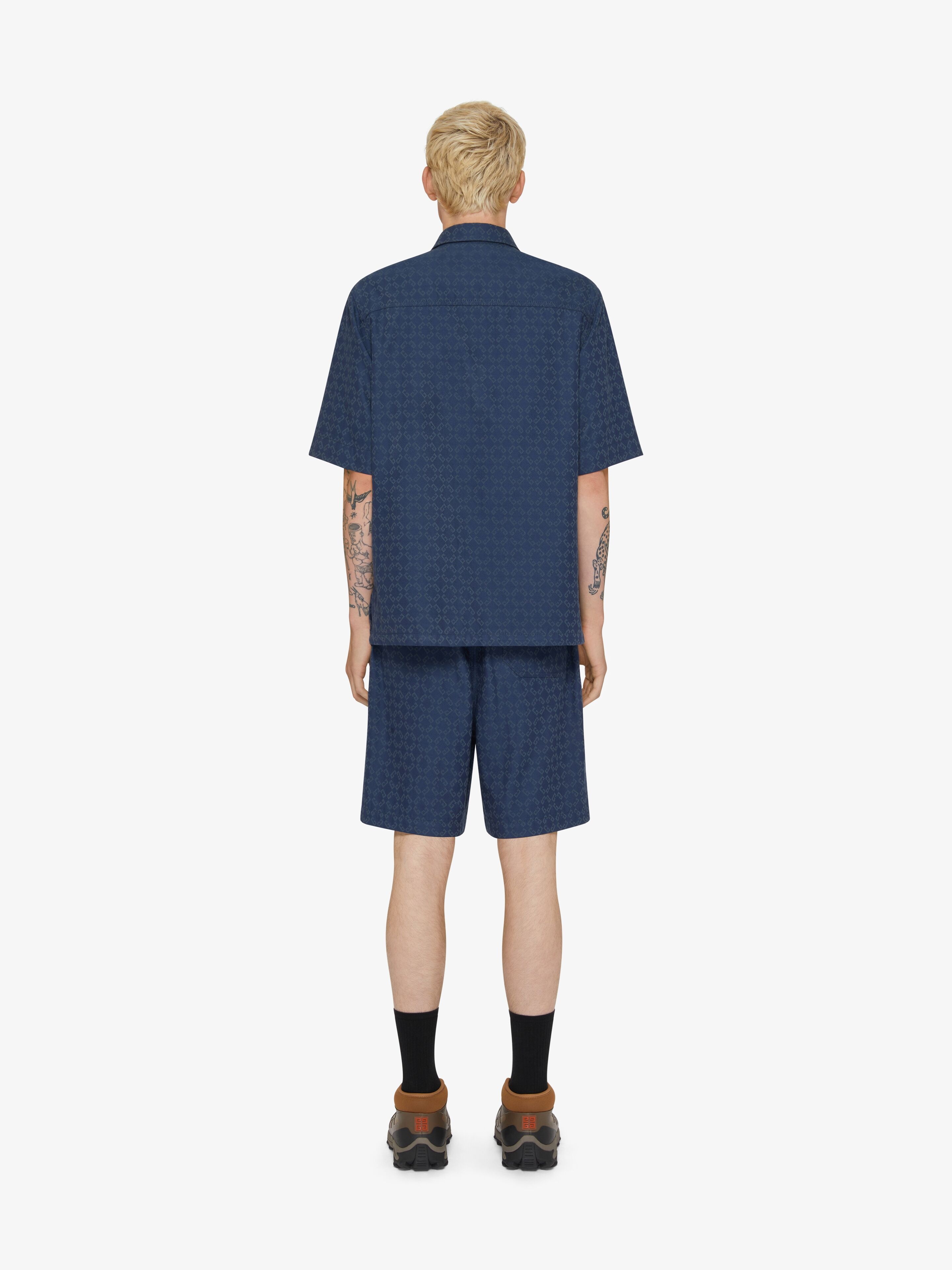 BERMUDA SHORTS IN SHINY MONOGRAM 72 DENIM - 3