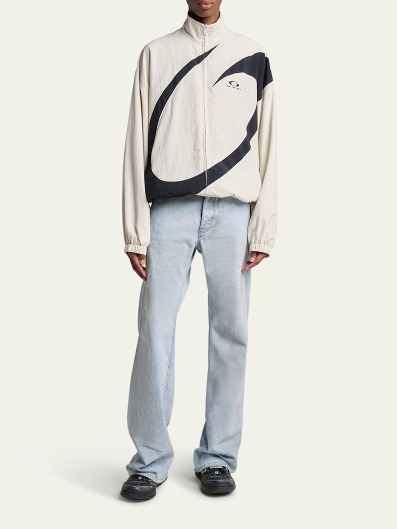 BALENCIAGA Men's Nylon Circle Logo Track Jacket outlook