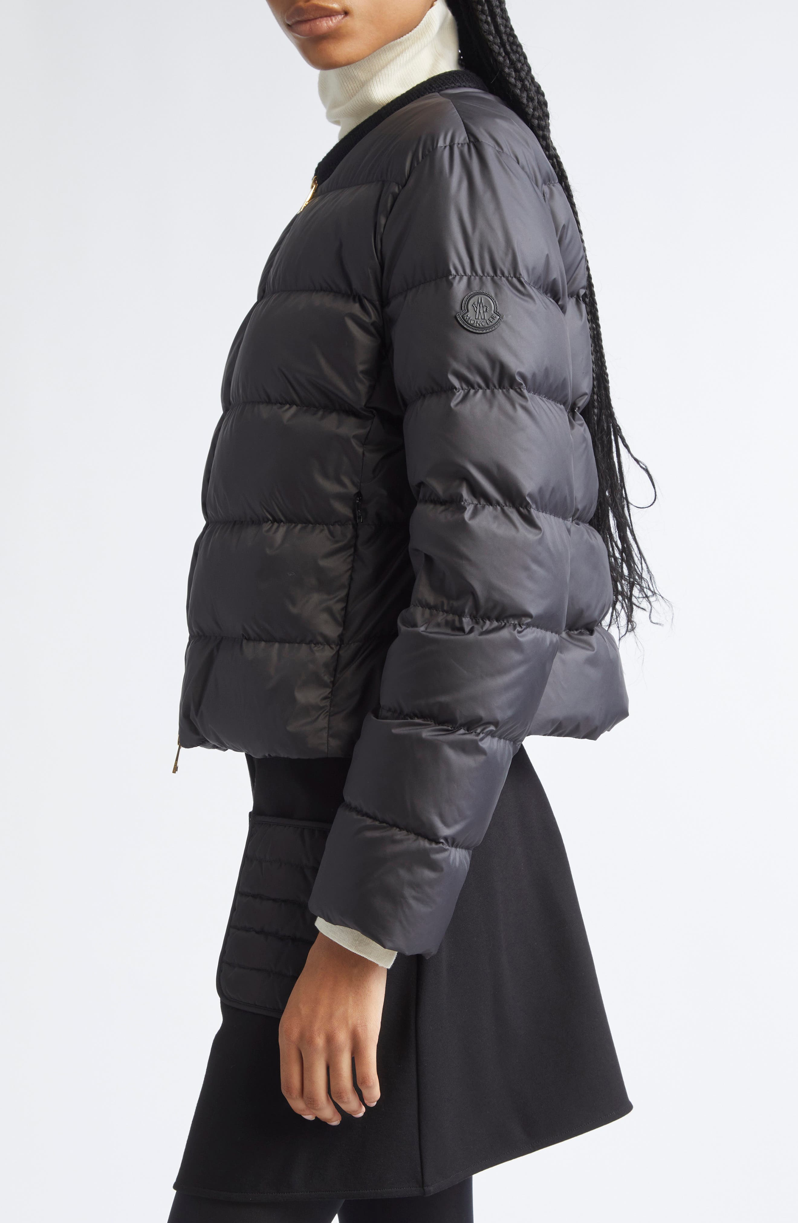 Moncler Mauvezin Mixed Media Down Puffer Jacket in Black at Nordstrom - 4