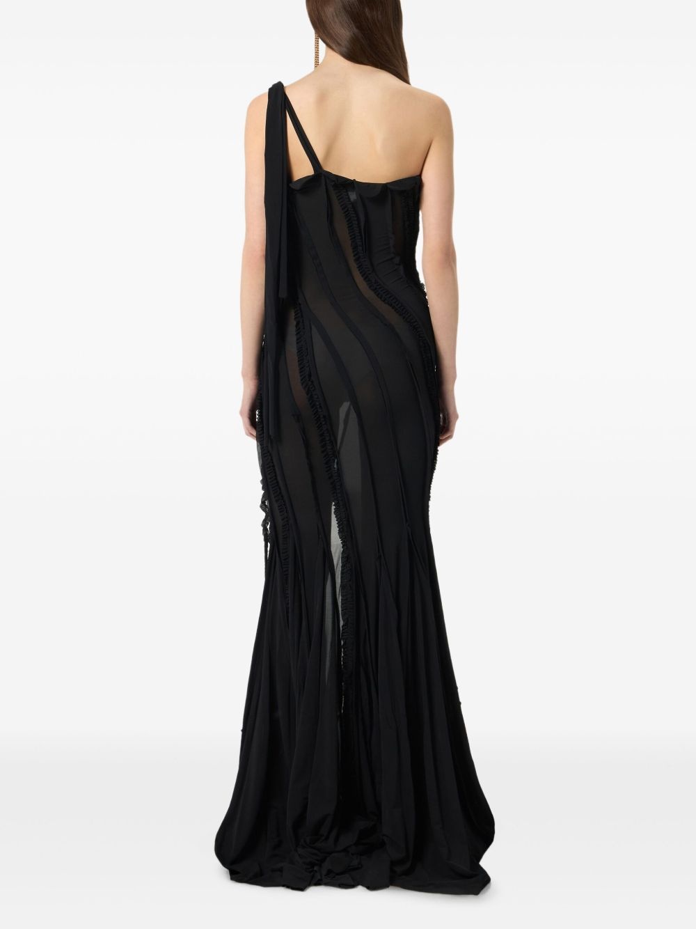 draped evening gown - 3