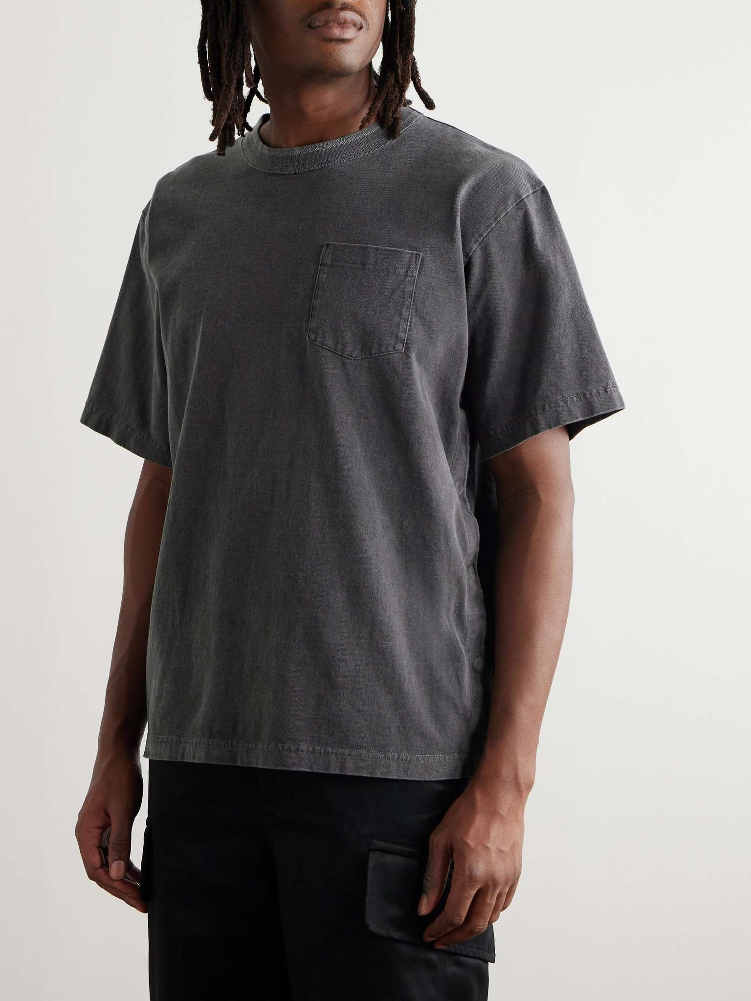 Garment-Dyed Shell-Trimmed Cotton-Jersey T-Shirt - 3