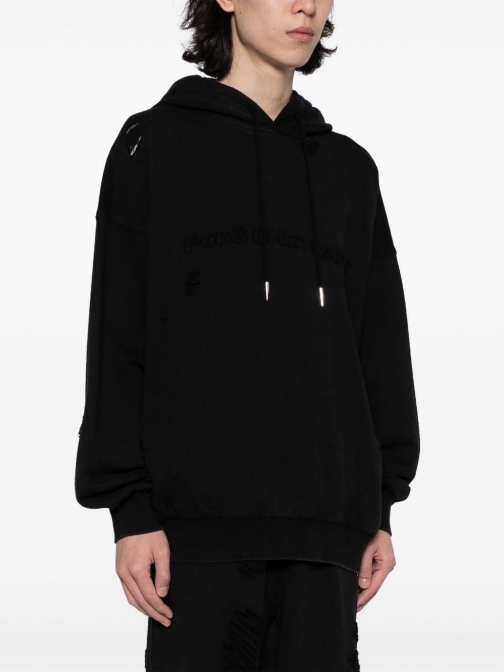 logo-appliquÃ© cotton hoodie - 3