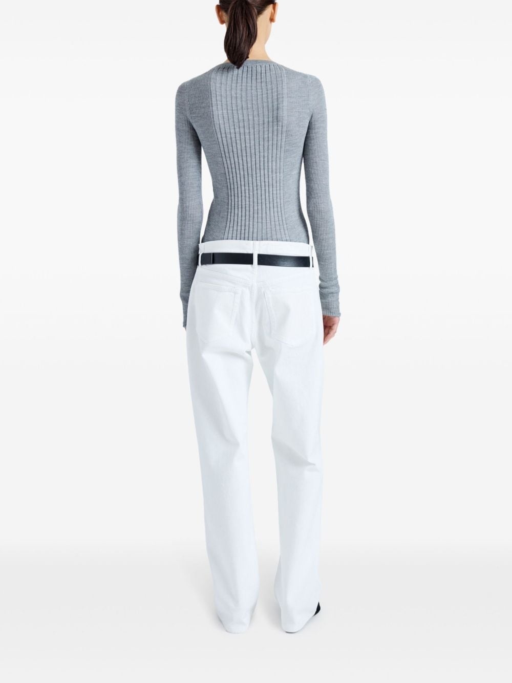 ribbed-knit long-sleeve top - 4