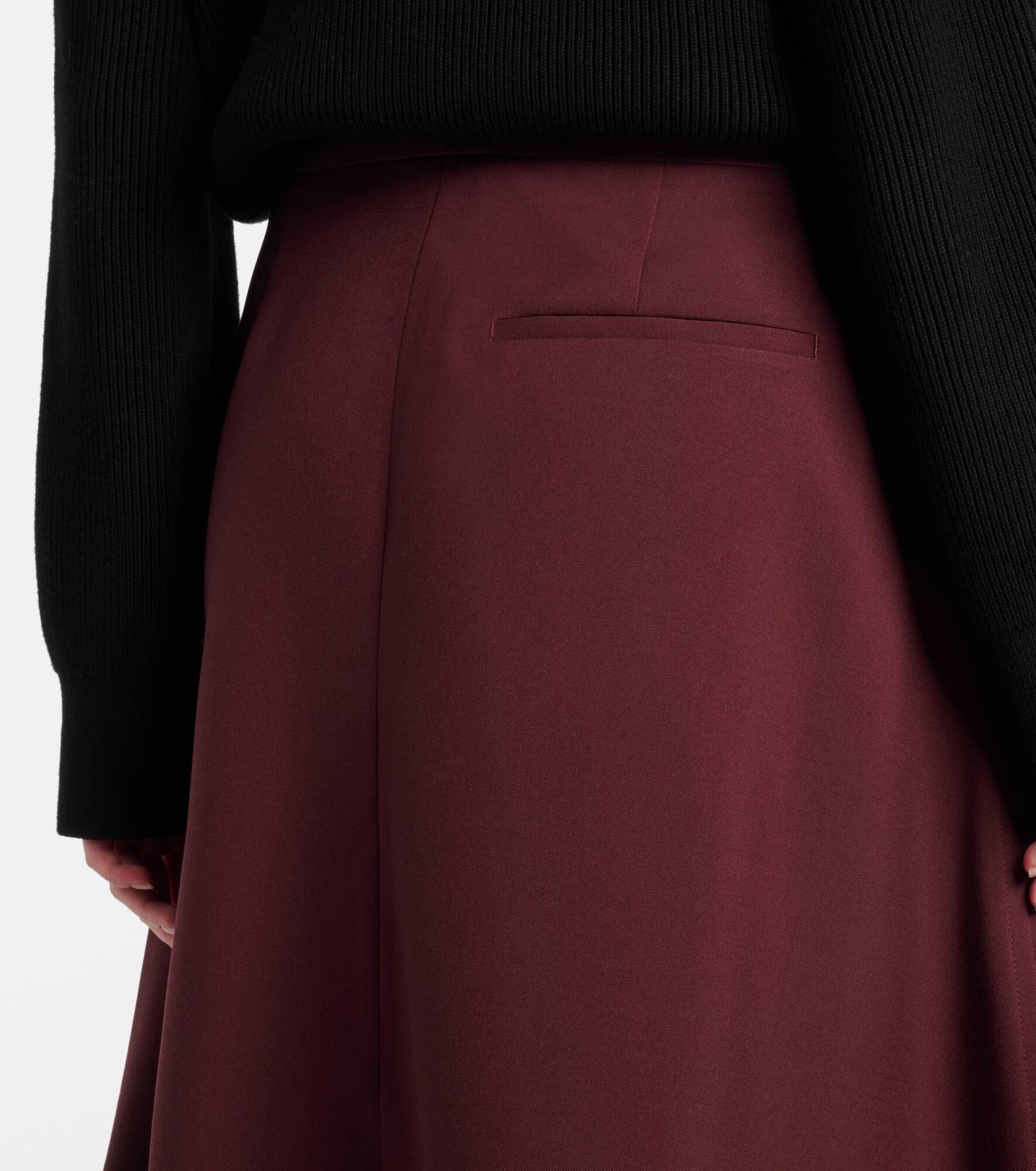 Asymmetric wool midi skirt - 5
