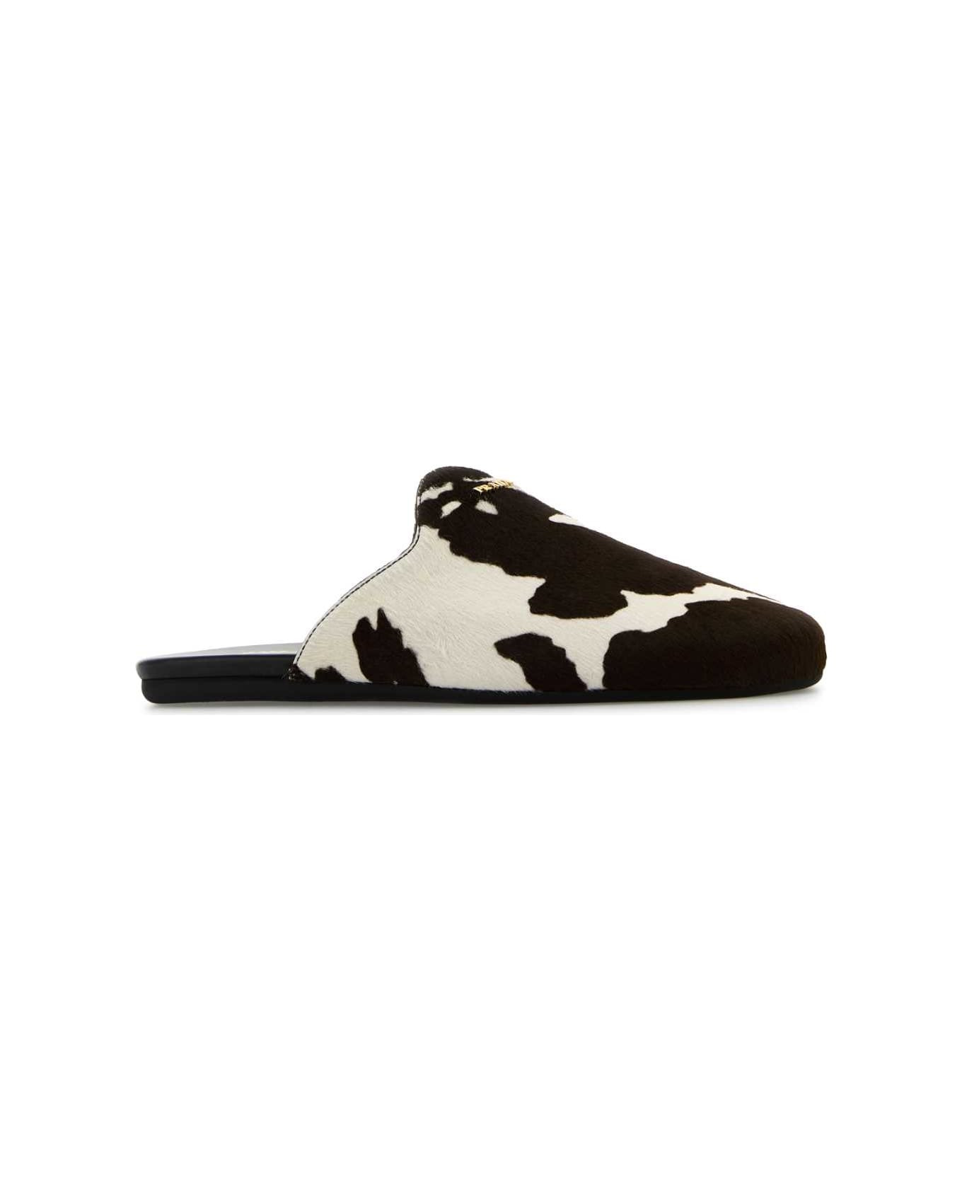 Printed Calf Hair Slippers - 2