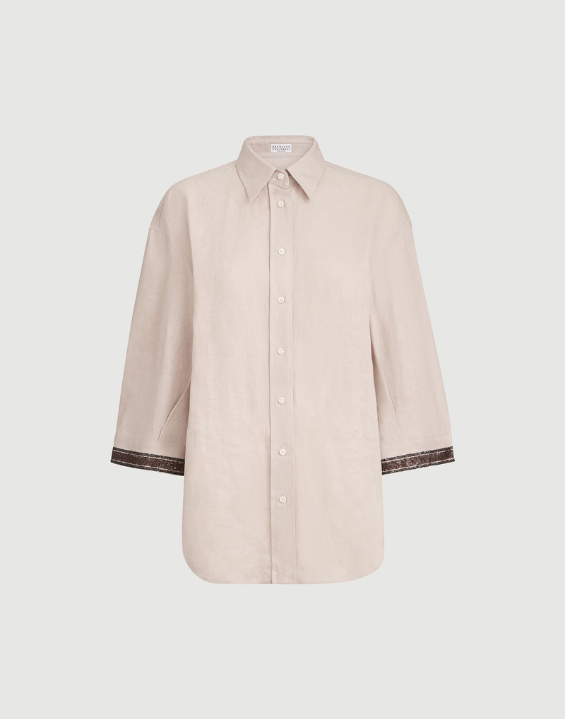 Linen shirt with dazzling cuffs 1