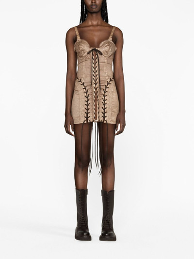 Jean Paul Gaultier x KNWLS Conical lace-up minidress outlook