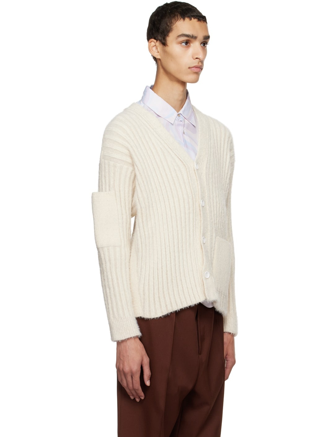 JACQUEMUS Off White Le Papier Le Cardigan Neve Cardigan ssense REVERSIBLE