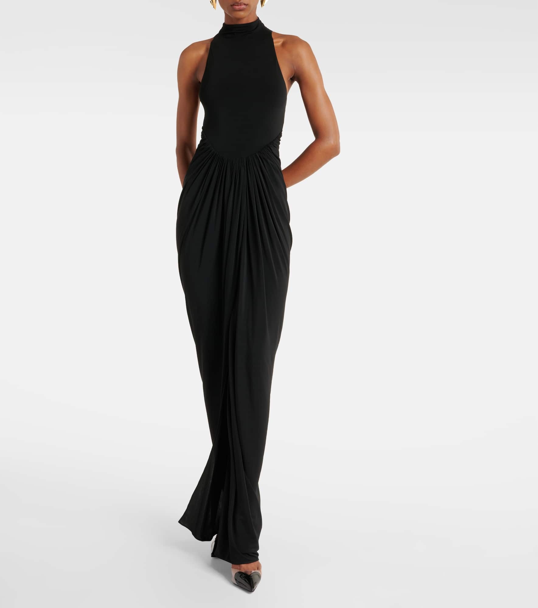 Halterneck draped gown - 2