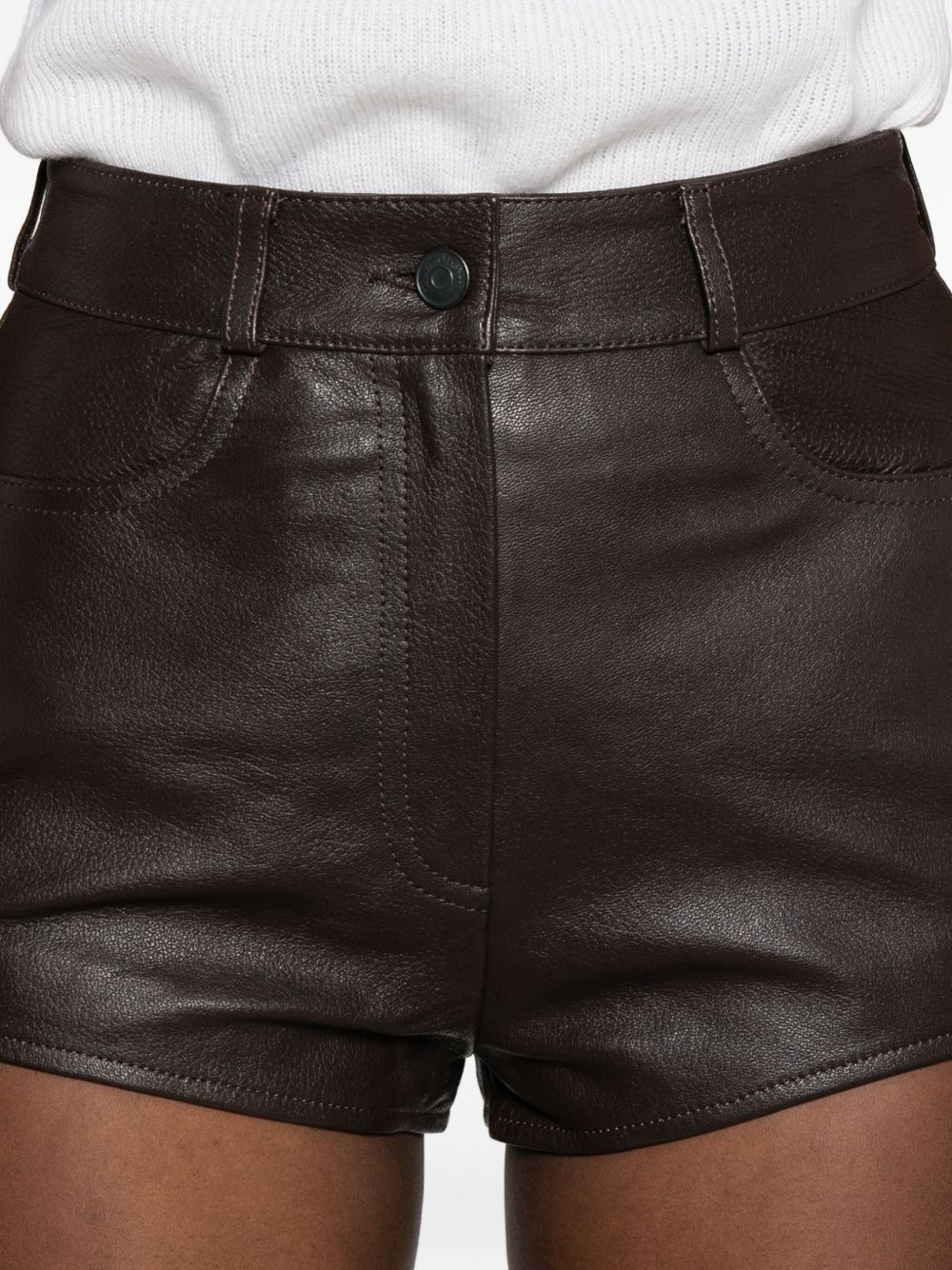 Loen leather pocket shorts - 5