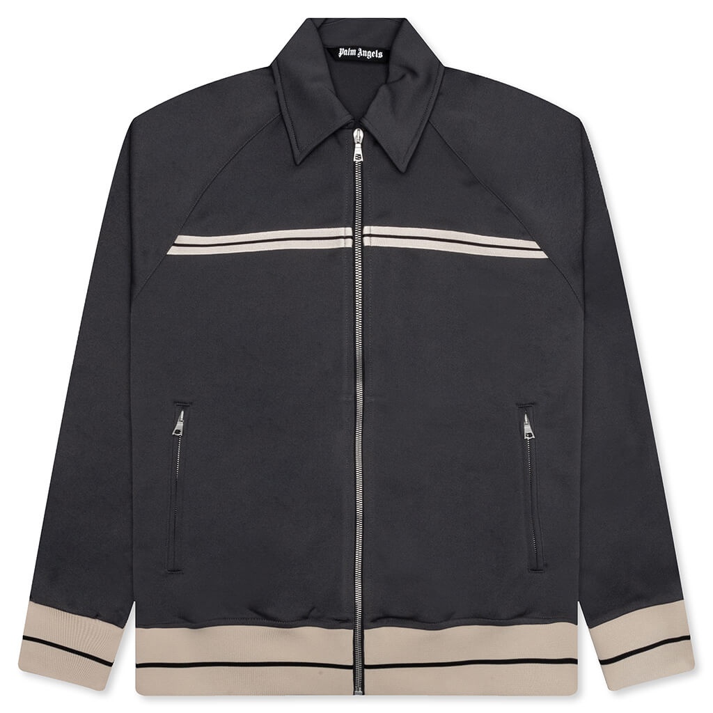 PALM ANGELS MINI TAPE TRACK JACKET - DARK GREY/OFF-WHITE - 1