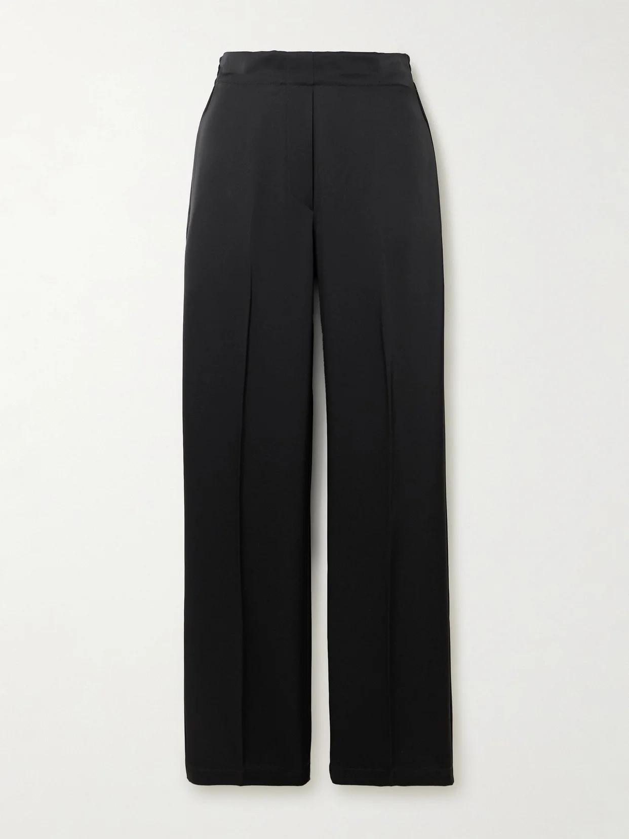 Barb Pleated Satin Wide-leg Pants - 1