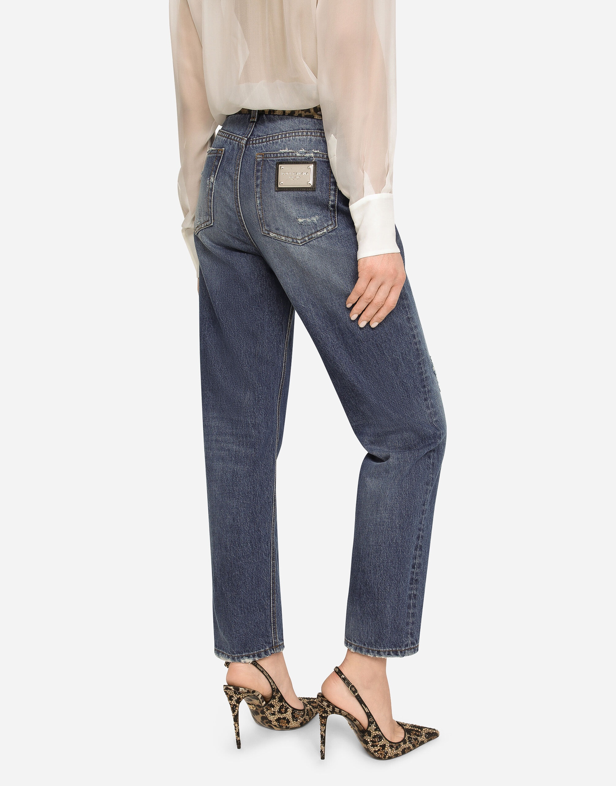 Boyfriend jeans in medium blue denim - 4
