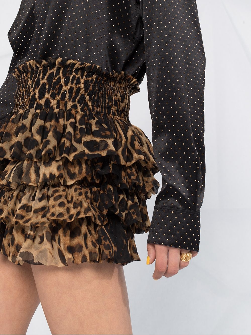 leopard-print ruffled skirt - 5