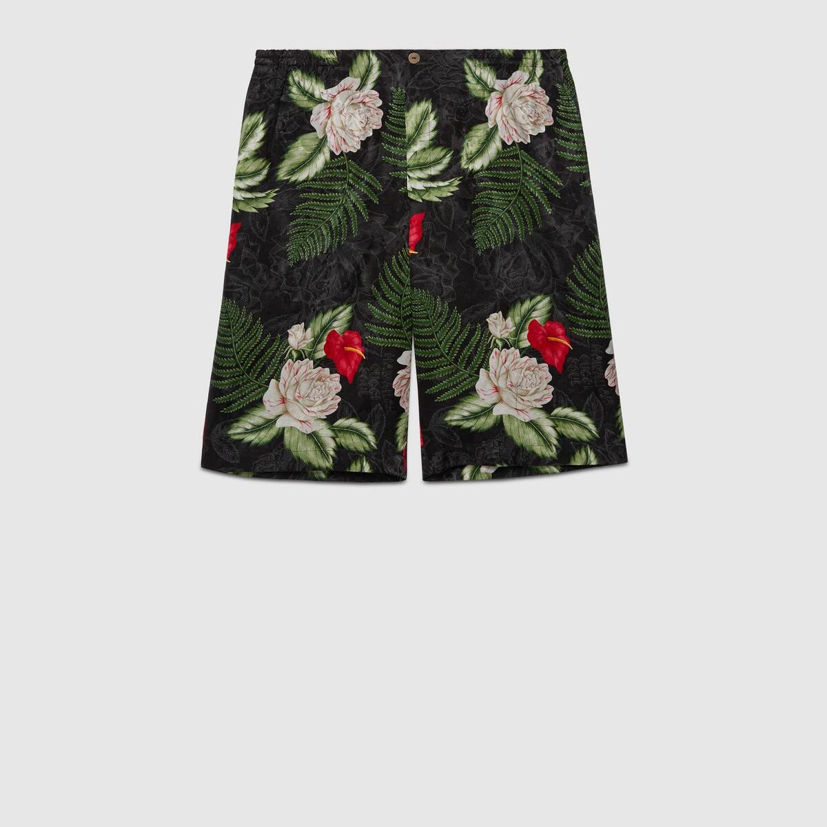 Hawaiian print viscose shorts - 2