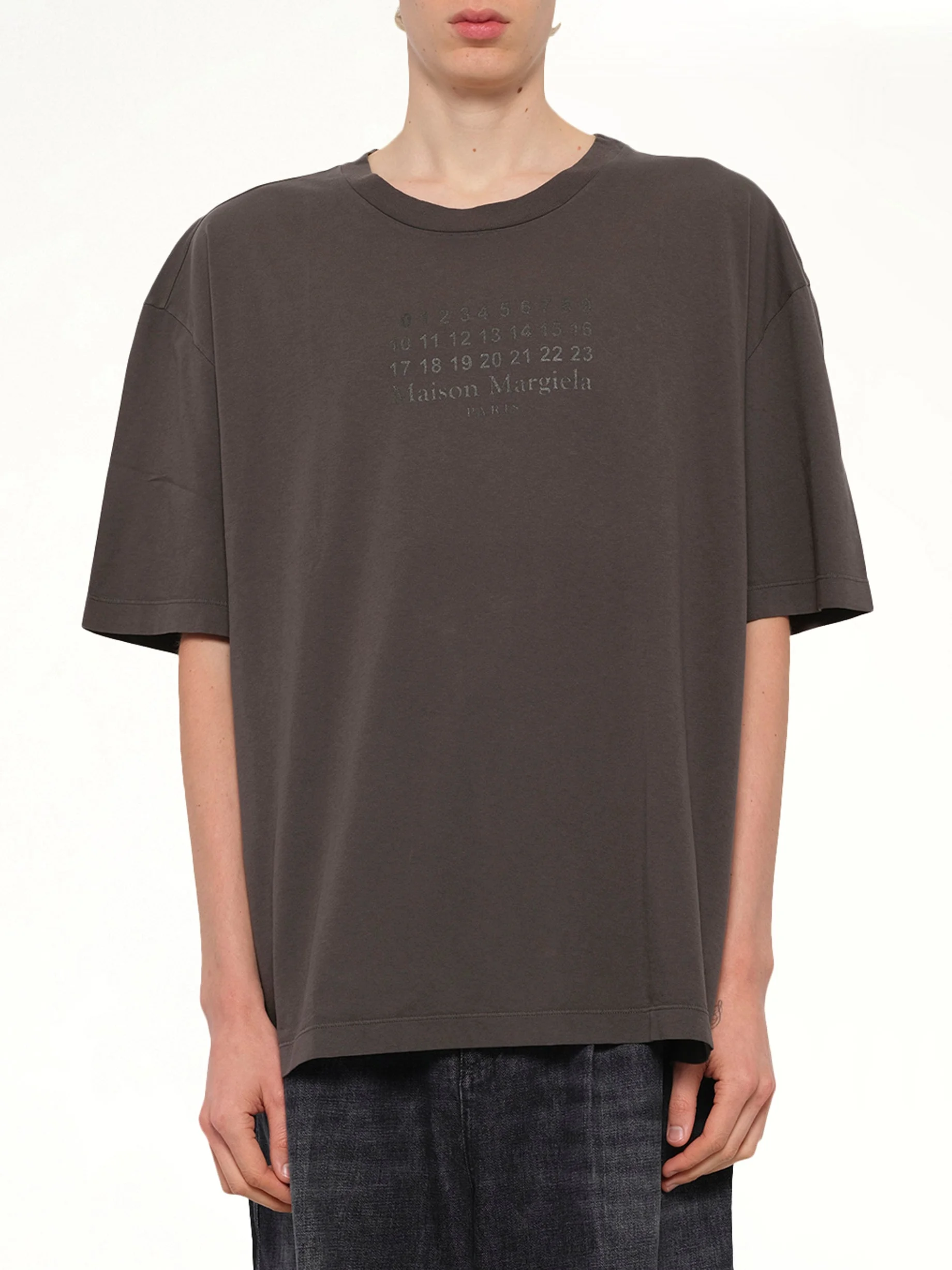 Maison Margiela Logo T-Shirt in Mink - 1