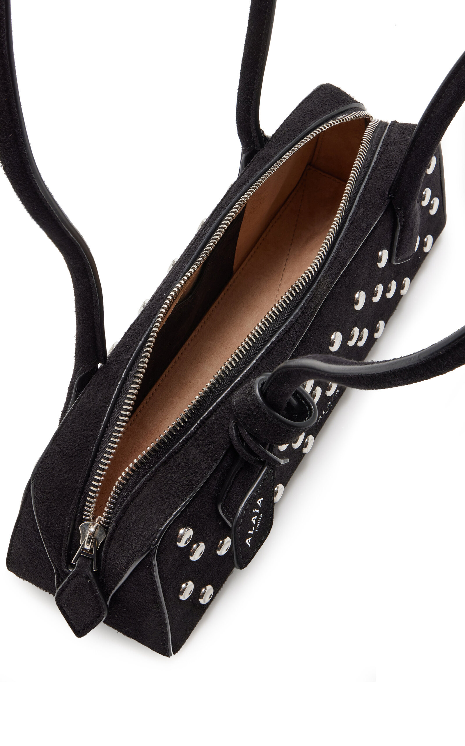 Exclusive Le Teckel Small Studded Suede Shoulder Bag black - 6