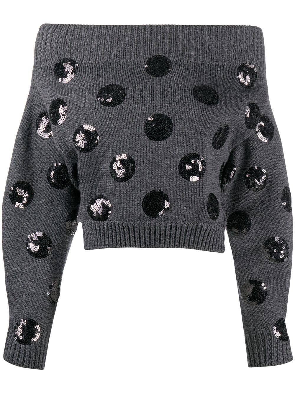 sequin-embellished merino wool jumper - 1