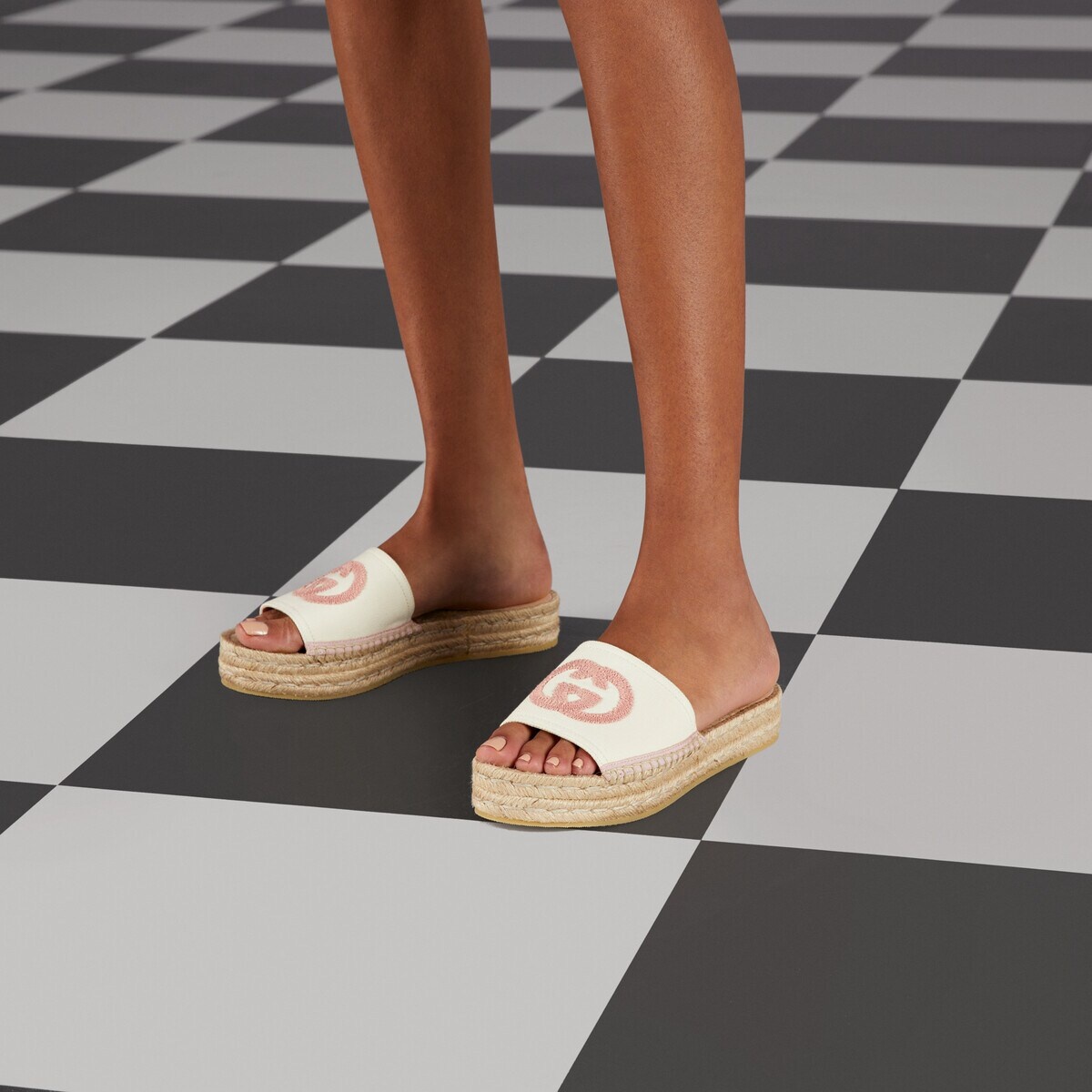 Women's espadrille slide with Interlocking G - 3