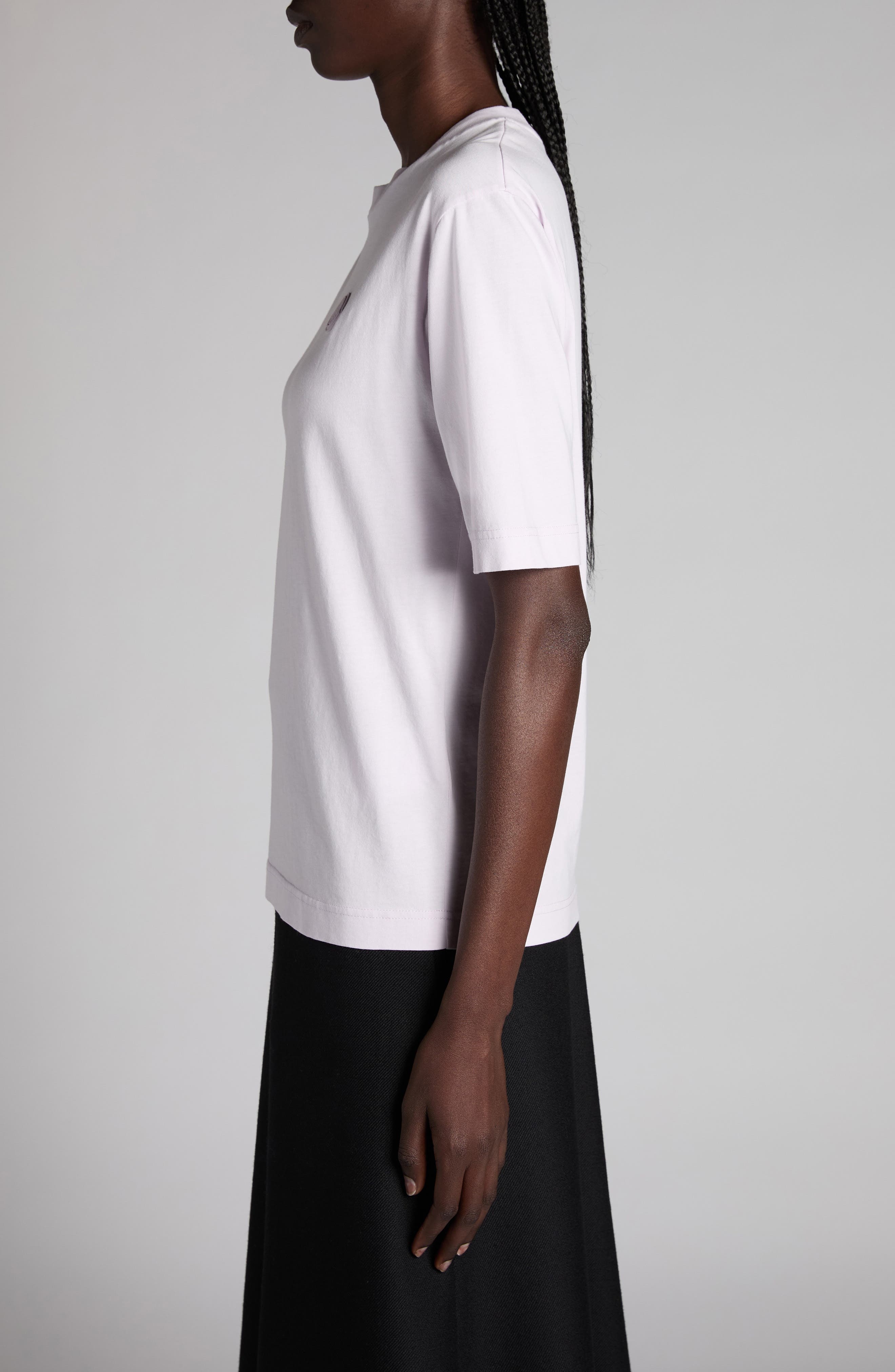 Moncler Logo Patch Cotton T-Shirt in Pale Pink at Nordstrom - 3