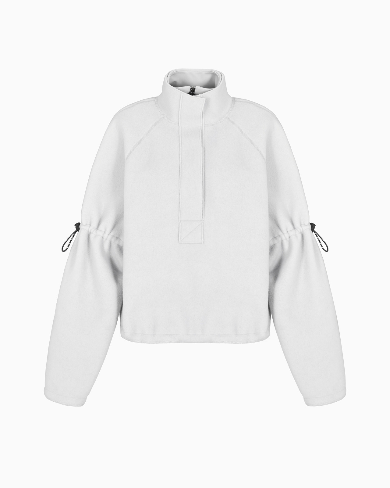 GIORGIO ARMANI NEVE MOCK-NECK SWEATSHIRT IN FLEECE-EFFECT JERSEY MADE OF VIRGIN WOOL AND CASHMERE - 1
