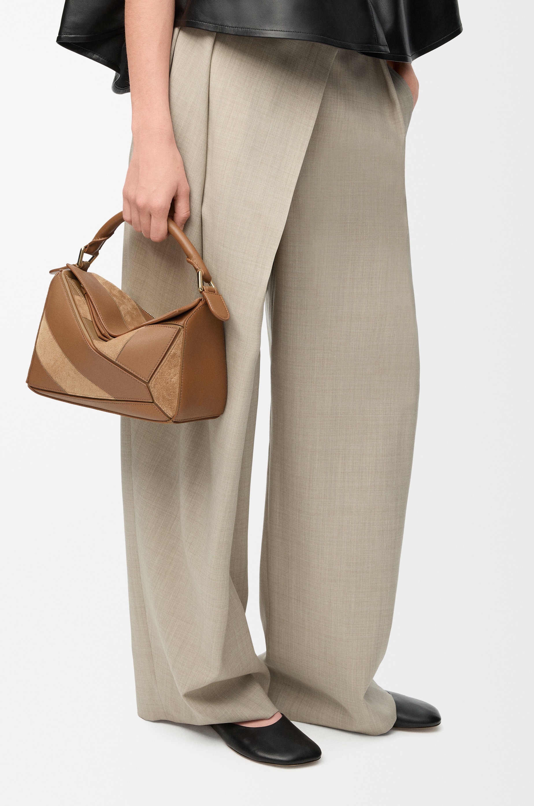 Small Puzzle bag in classic calfskin and suede - 3