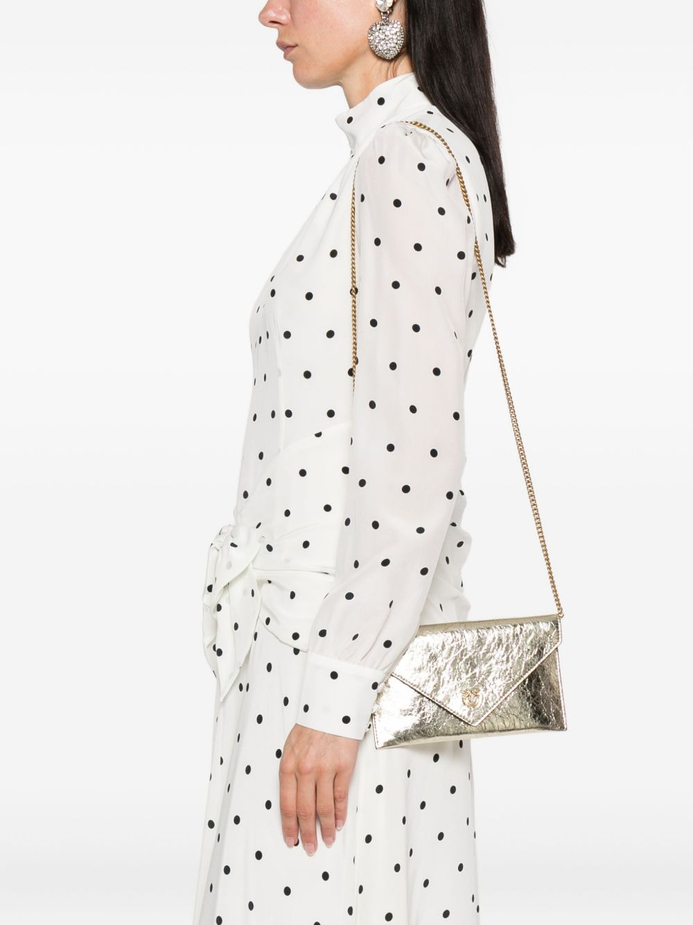 metallic-effect flap chain mini bag - 2